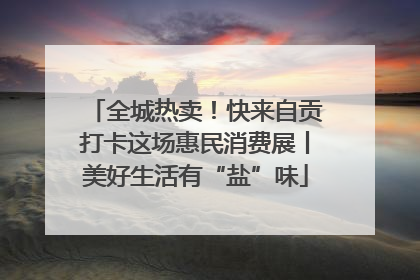 全城热卖！快来自贡打卡这场惠民消费展丨美好生活有“盐”味
