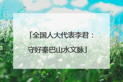 全国人大代表李君：守好秦巴山水文脉