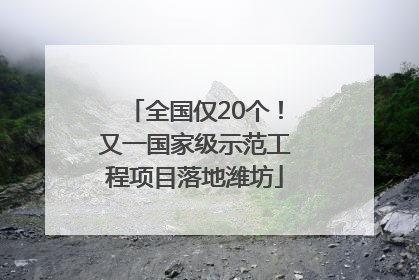 全国仅20个！又一国家级示范工程项目落地潍坊