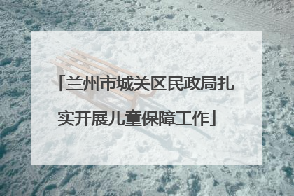 兰州市城关区民政局扎实开展儿童保障工作