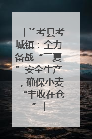 兰考县考城镇：全力备战“三夏”安全生产，确保小麦“丰收在仓”