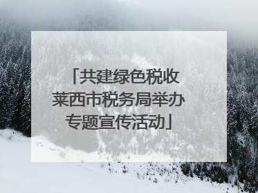 共建绿色税收 莱西市税务局举办专题宣传活动