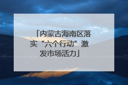 内蒙古海南区落实“六个行动”激发市场活力