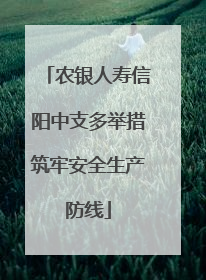 农银人寿信阳中支多举措筑牢安全生产防线
