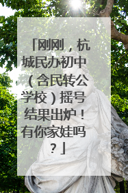 刚刚，杭城民办初中（含民转公学校）摇号结果出炉！有你家娃吗？