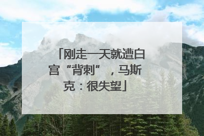 刚走一天就遭白宫“背刺”，马斯克：很失望