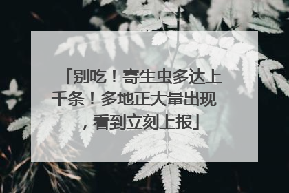 别吃！寄生虫多达上千条！多地正大量出现，看到立刻上报