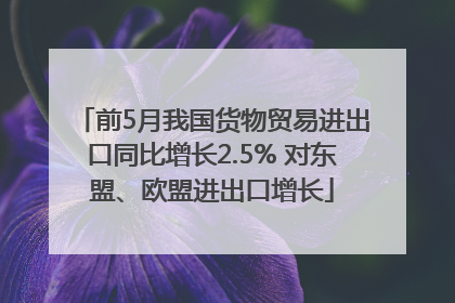 前5月我国货物贸易进出口同比增长2.5% 对东盟、欧盟进出口增长