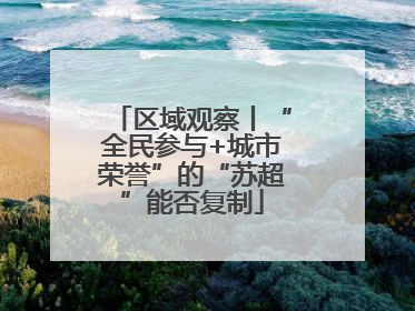 区域观察丨“全民参与+城市荣誉”的“苏超”能否复制
