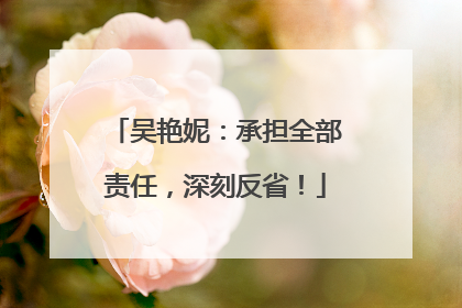 吴艳妮：承担全部责任，深刻反省！