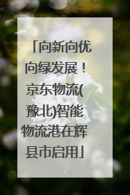 向新向优向绿发展！京东物流(豫北)智能物流港在辉县市启用