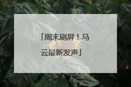 周末刷屏！马云最新发声