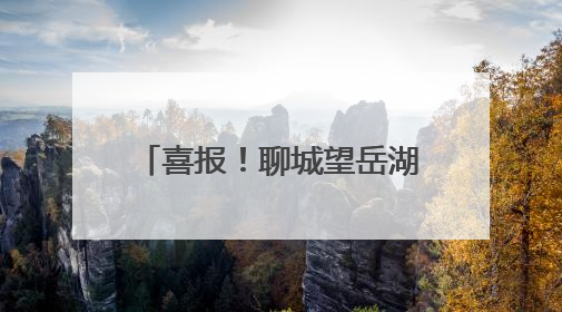 喜报！聊城望岳湖入选第二批省级美丽河湖典型案例