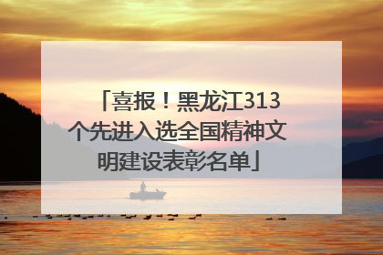 喜报！黑龙江313个先进入选全国精神文明建设表彰名单