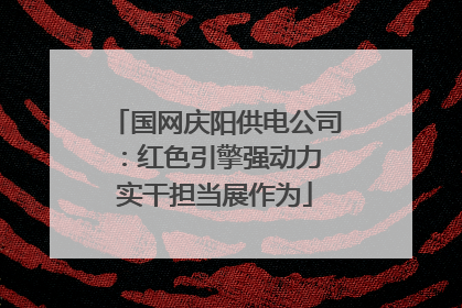 国网庆阳供电公司：红色引擎强动力 实干担当展作为
