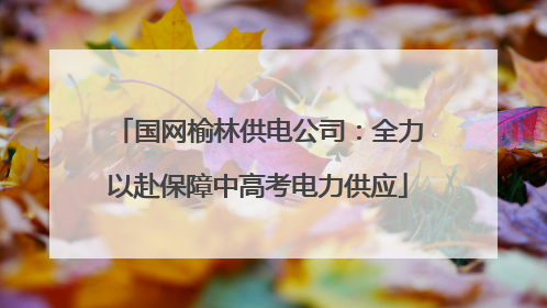 国网榆林供电公司：全力以赴保障中高考电力供应