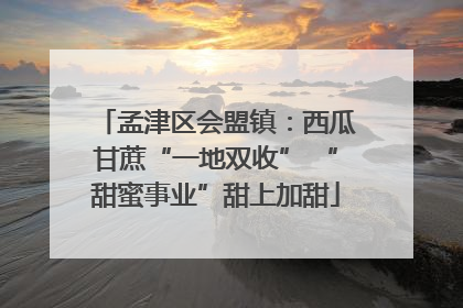孟津区会盟镇：西瓜甘蔗“一地双收” “甜蜜事业”甜上加甜