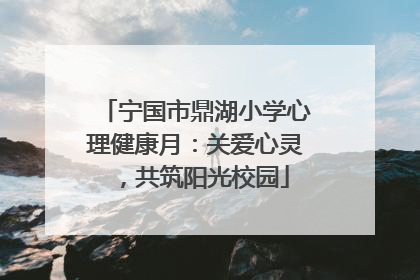 宁国市鼎湖小学心理健康月：关爱心灵，共筑阳光校园