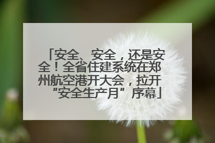 安全、安全，还是安全！全省住建系统在郑州航空港开大会，拉开“安全生产月”序幕