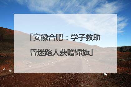 安徽合肥：学子救助昏迷路人获赠锦旗