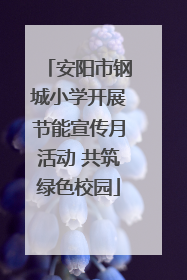 安阳市钢城小学开展节能宣传月活动 共筑绿色校园