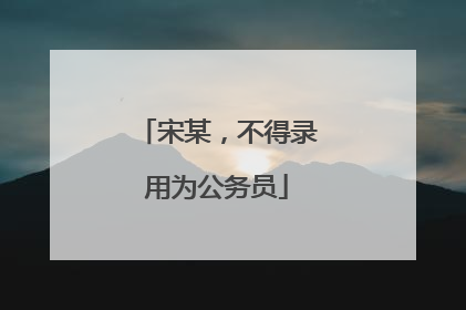 宋某，不得录用为公务员