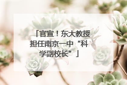 官宣！东大教授担任南京一中“科学副校长”