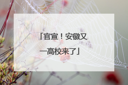 官宣！安徽又一高校来了