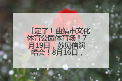 定了！曲靖市文化体育公园体育场！7月19日，苏见信演唱会！8月16日，萧敬腾演唱会！