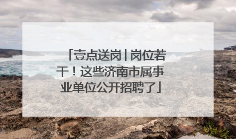 壹点送岗│岗位若干！这些济南市属事业单位公开招聘了