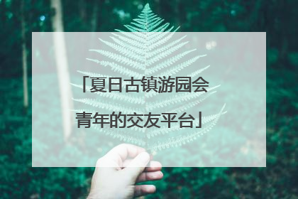 夏日古镇游园会 青年的交友平台