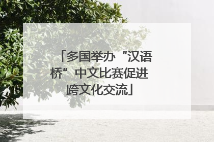 多国举办“汉语桥”中文比赛促进跨文化交流
