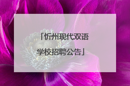 忻州现代双语学校招聘公告