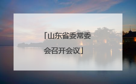 山东省委常委会召开会议