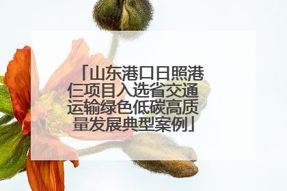山东港口日照港仨项目入选省交通运输绿色低碳高质量发展典型案例