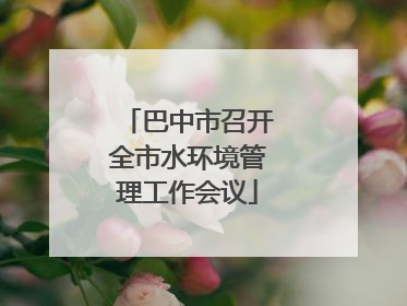 巴中市召开全市水环境管理工作会议