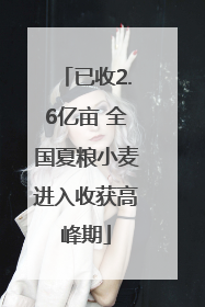 已收2.6亿亩 全国夏粮小麦进入收获高峰期