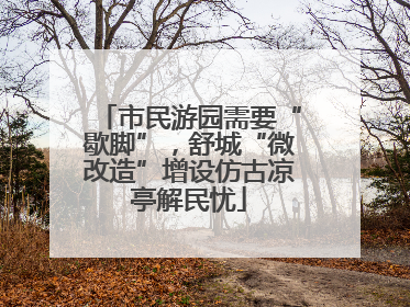 市民游园需要“歇脚”，舒城“微改造”增设仿古凉亭解民忧