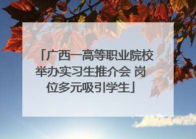 广西一高等职业院校举办实习生推介会 岗位多元吸引学生