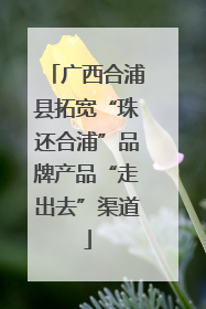 广西合浦县拓宽“珠还合浦”品牌产品“走出去”渠道