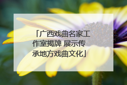 广西戏曲名家工作室揭牌 展示传承地方戏曲文化