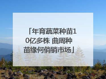 年育蔬菜种苗10亿多株 曲周种苗缘何俏销市场