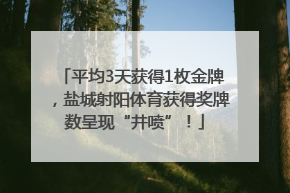 平均3天获得1枚金牌，盐城射阳体育获得奖牌数呈现“井喷”！