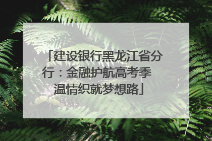 建设银行黑龙江省分行：金融护航高考季 温情织就梦想路
