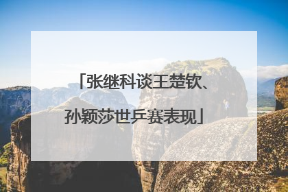 张继科谈王楚钦、孙颖莎世乒赛表现