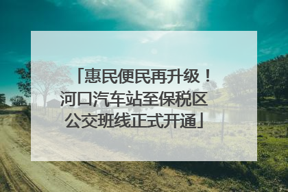 惠民便民再升级！河口汽车站至保税区公交班线正式开通