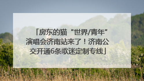 房东的猫“世界/青年”演唱会济南站来了！济南公交开通6条歌迷定制专线