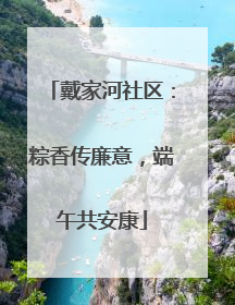 戴家河社区：粽香传廉意，端午共安康