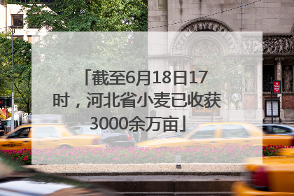 截至6月18日17时，河北省小麦已收获3000余万亩