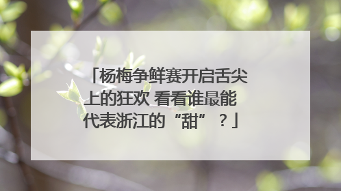 杨梅争鲜赛开启舌尖上的狂欢 看看谁最能代表浙江的“甜”？